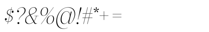 Revaux Extralight Italic Font OTHER CHARS