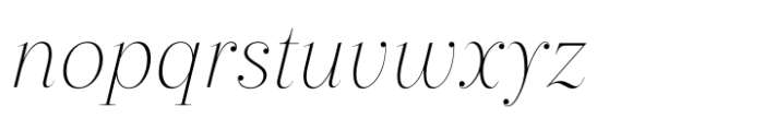 Revaux Extralight Italic Font LOWERCASE