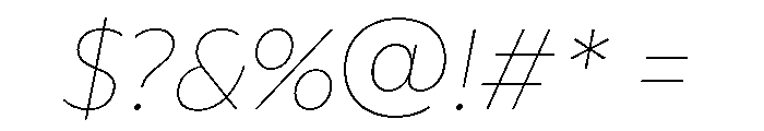ReallySansLarge HairlineItalic Font OTHER CHARS