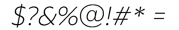ReallySansSmall LightItalic Font OTHER CHARS