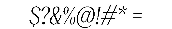 RecklessItalic TRIAL CondensedMLightItalic Instance Font OTHER CHARS