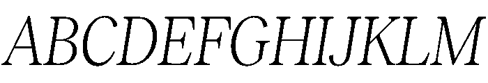 RecklessItalic TRIAL CondensedMLightItalic Instance Font UPPERCASE