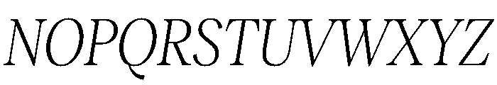 RecklessItalic TRIAL CondensedMLightItalic Instance Font UPPERCASE