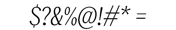 RecklessItalic TRIAL CondensedSLightItalic Instance Font OTHER CHARS