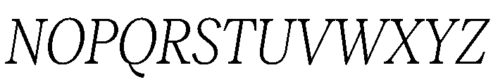 RecklessItalic TRIAL CondensedSLightItalic Instance Font UPPERCASE