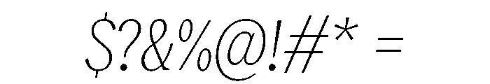 RecklessItalic TRIAL CondensedSThinItalic Instance Font OTHER CHARS