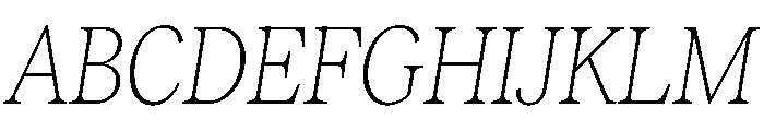 RecklessItalic TRIAL CondensedSThinItalic Instance Font UPPERCASE