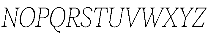 RecklessItalic TRIAL CondensedSThinItalic Instance Font UPPERCASE