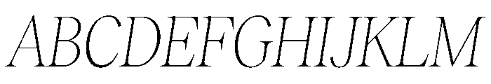 RecklessItalic TRIAL CondensedXLThinItalic Instance Font UPPERCASE