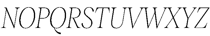 RecklessItalic TRIAL CondensedXLThinItalic Instance Font UPPERCASE