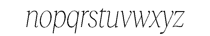 RecklessItalic TRIAL CondensedXLThinItalic Instance Font LOWERCASE