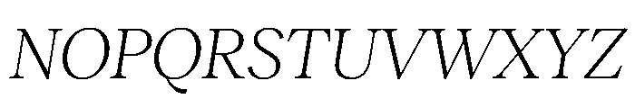 RecklessItalic TRIAL StandardMLightItalic Instance Font UPPERCASE