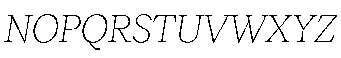 RecklessItalic TRIAL StandardSThinItalic Instance Font UPPERCASE