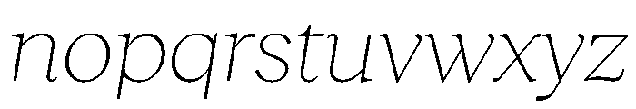 RecklessItalic TRIAL WideMThinItalic Instance Font LOWERCASE