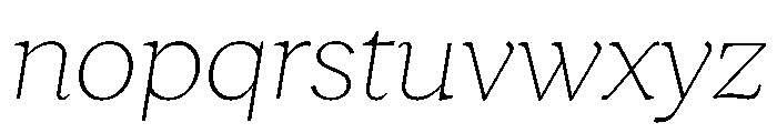 RecklessItalic TRIAL WideSThinItalic Instance Font LOWERCASE