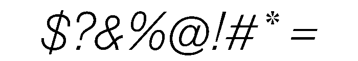 Reform Grotesk ThinItalic Font OTHER CHARS