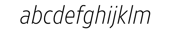 Retina Standard Narrow Extra Light Italic Font LOWERCASE