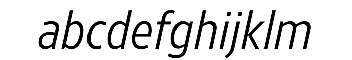 Retina Standard Narrow Light Italic Font LOWERCASE