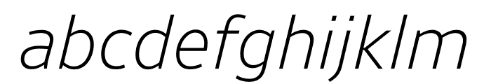 Retina Standard Normal Extra Light Italic Font LOWERCASE