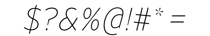 Retina Standard Normal Thin Italic Font OTHER CHARS