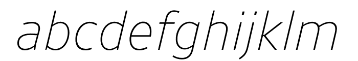 Retina Standard Normal Thin Italic Font LOWERCASE