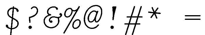 Remington Typewriter Regular Italic Font OTHER CHARS