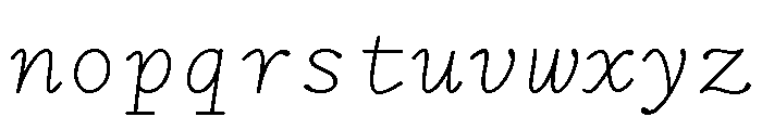 Remington Typewriter Regular Italic Font LOWERCASE