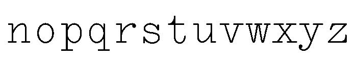 Remington Typewriter Regular Font LOWERCASE