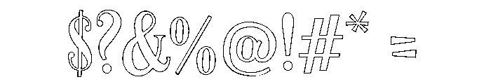 Retro Luxe Outline Font OTHER CHARS