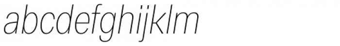 RF Dewi Condensed Thin Italic Font LOWERCASE