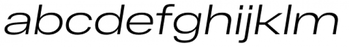 RF Dewi Expanded Light Italic Font LOWERCASE