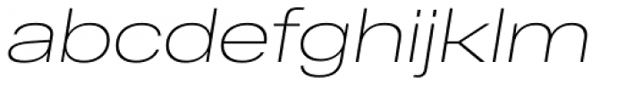 RF Dewi Expanded Thin Italic Font LOWERCASE