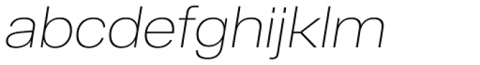 RF Dewi Extended Thin Italic Font LOWERCASE