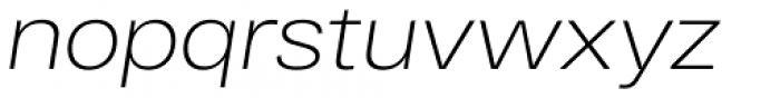 RF Dewi Extended Ultralight Italic Font LOWERCASE