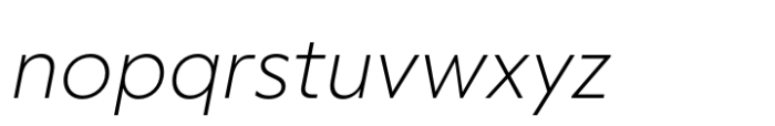 RF Tone Extralight Italic Font LOWERCASE