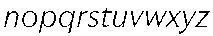 RhetorikSans ThinItalic Font LOWERCASE