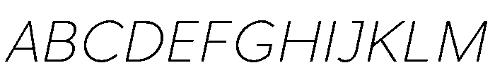 Rhizome ExtraLightOblique Font UPPERCASE