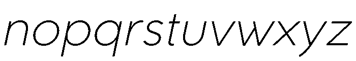 Rhizome ExtraLightOblique Font LOWERCASE