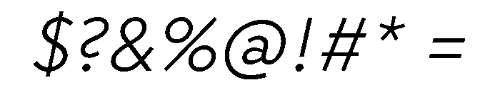 Rhizome LightOblique Font OTHER CHARS