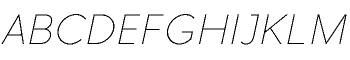 Rhizome UltraLightOblique Font UPPERCASE