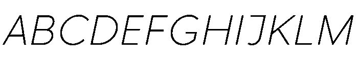 RhizomeVariable ExtraLightOblique Instance Font UPPERCASE