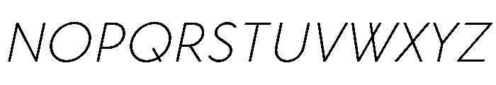 RhizomeVariable ExtraLightOblique Instance Font UPPERCASE