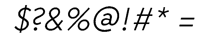 RhizomeVariable LightOblique Instance Font OTHER CHARS
