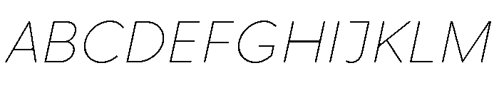 RhizomeVariable UltraLightOblique Instance Font UPPERCASE