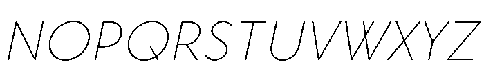 RhizomeVariable UltraLightOblique Instance Font UPPERCASE