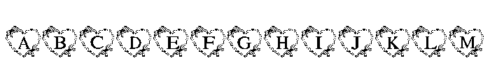 Ribbon border Font UPPERCASE