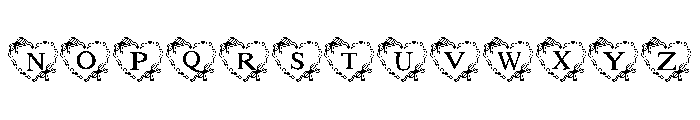 Ribbon border Font UPPERCASE
