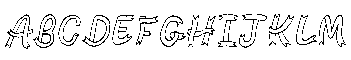 Ribbon freehand Font UPPERCASE