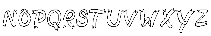 Ribbon freehand Font UPPERCASE