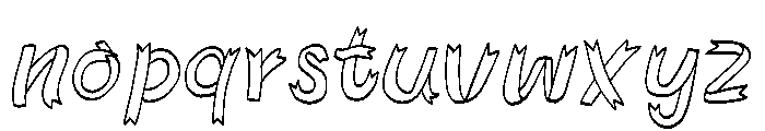 Ribbon freehand Font LOWERCASE